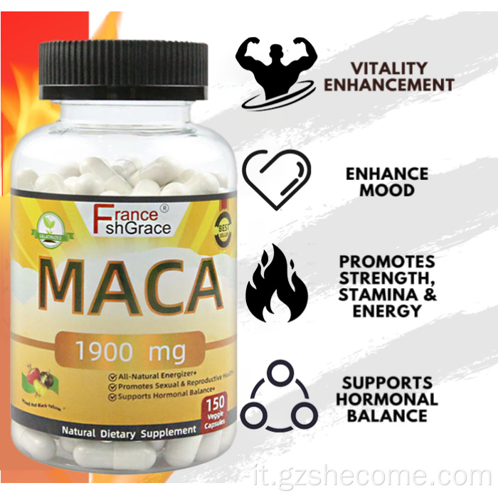 Integratore di maca biologico Capsule di radice di maca per uomini